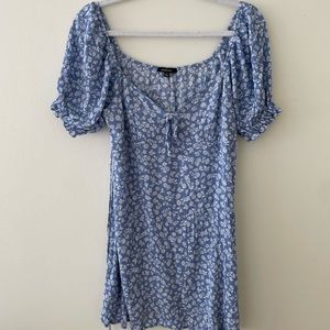 Rainbow blue floral dress